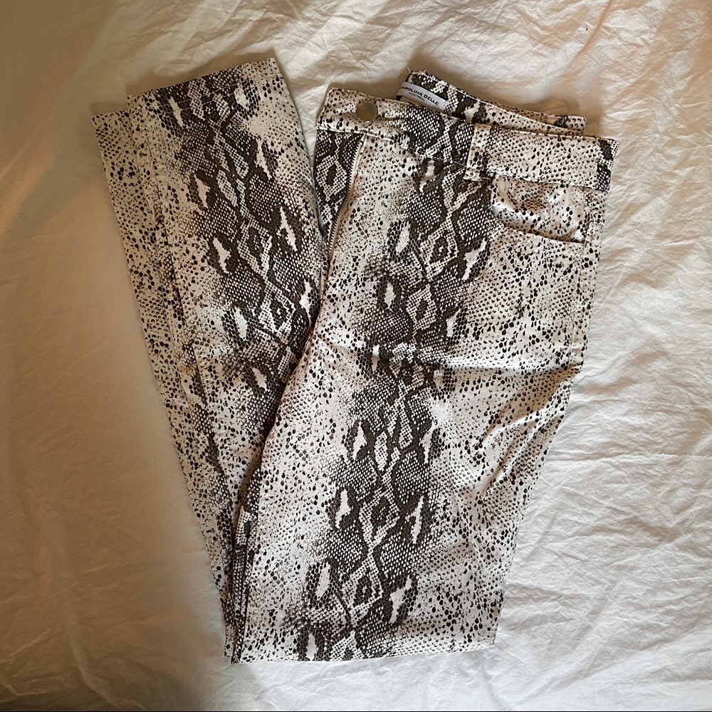 Snakeskin high waisted pants